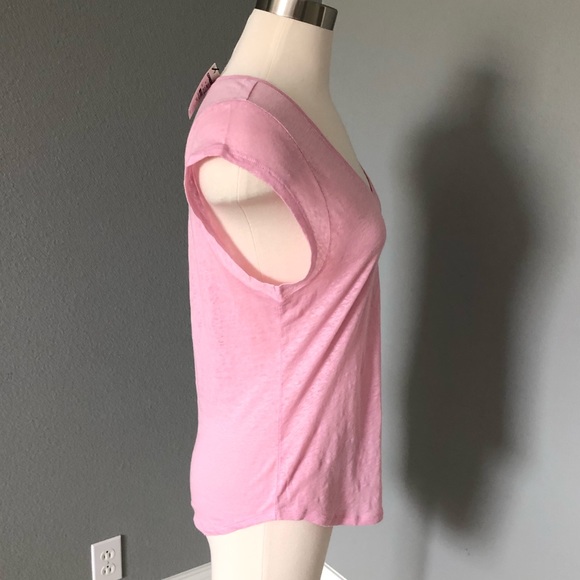 NWT Express Pink V-Neck Linen Tank T-Shirt - Picture 6 of 16